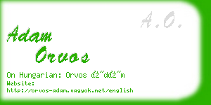 adam orvos business card